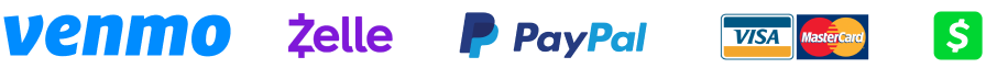 Venmo, Zelle, PayPal, Visa, Mastercard